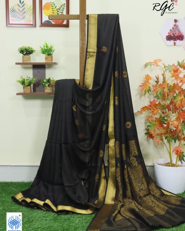Black Bengal Katan Silk Benarasi Saree