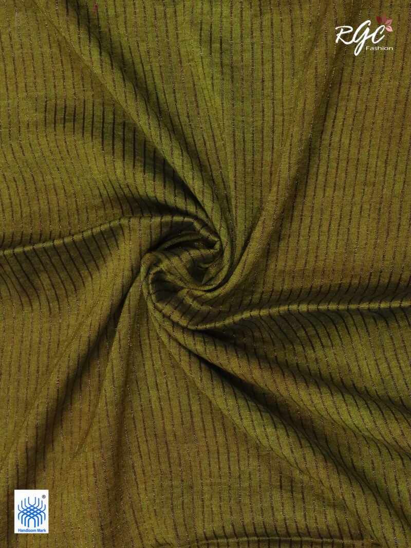 Beetroot Paisley Design Organic Linen Benarasi Saree - Image 3