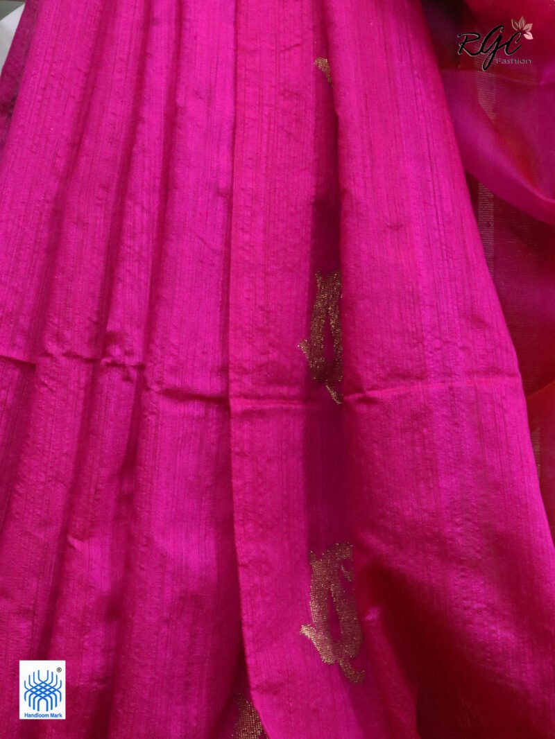 Rani Matka Muslin Silk Antique Zari Sequence Work Jamdani Saree - Image 9