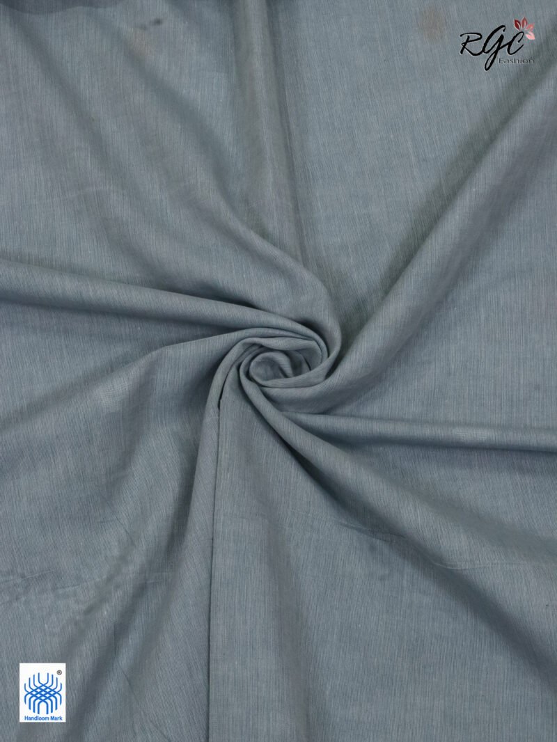 French Gray Handloom Khadi Cotton Dhakai Jamdani Saree - Image 2