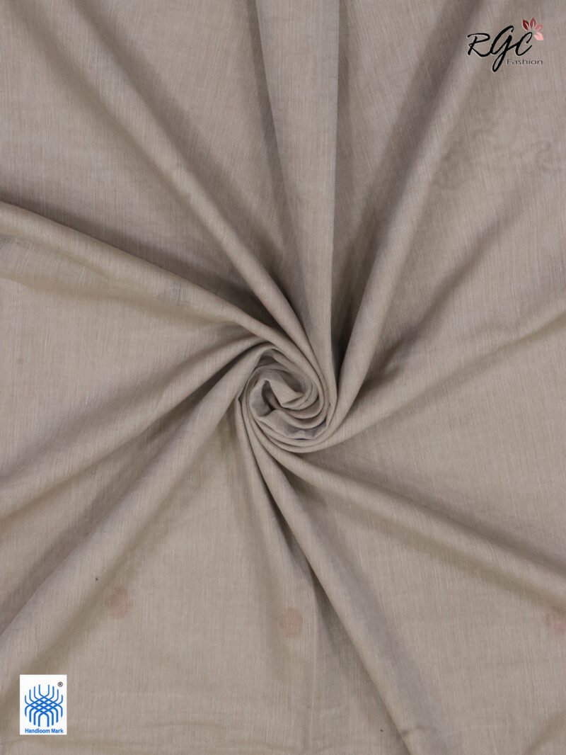 Biscuit Handloom Khadi Cotton Dhakai Jamdani Saree - Image 2
