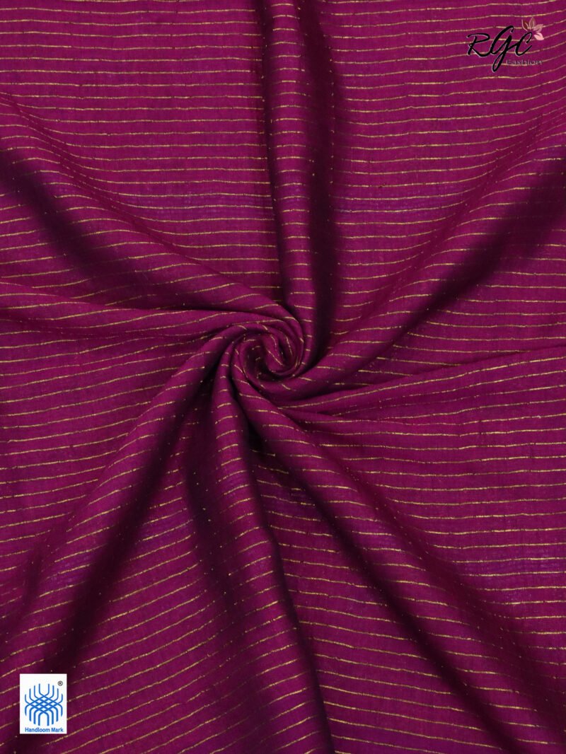 Maroon Pure Bengal Cotton Zari Benarasi Saree - Image 3