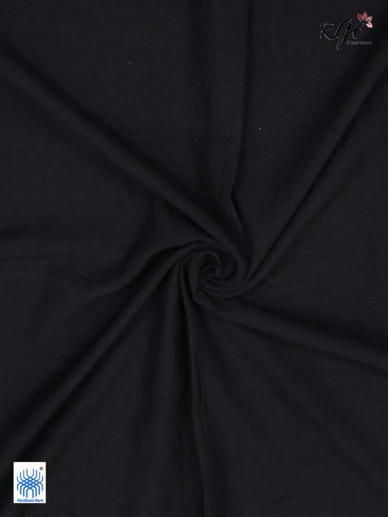 Black Pure Cotton Jamdani Saree - Image 7
