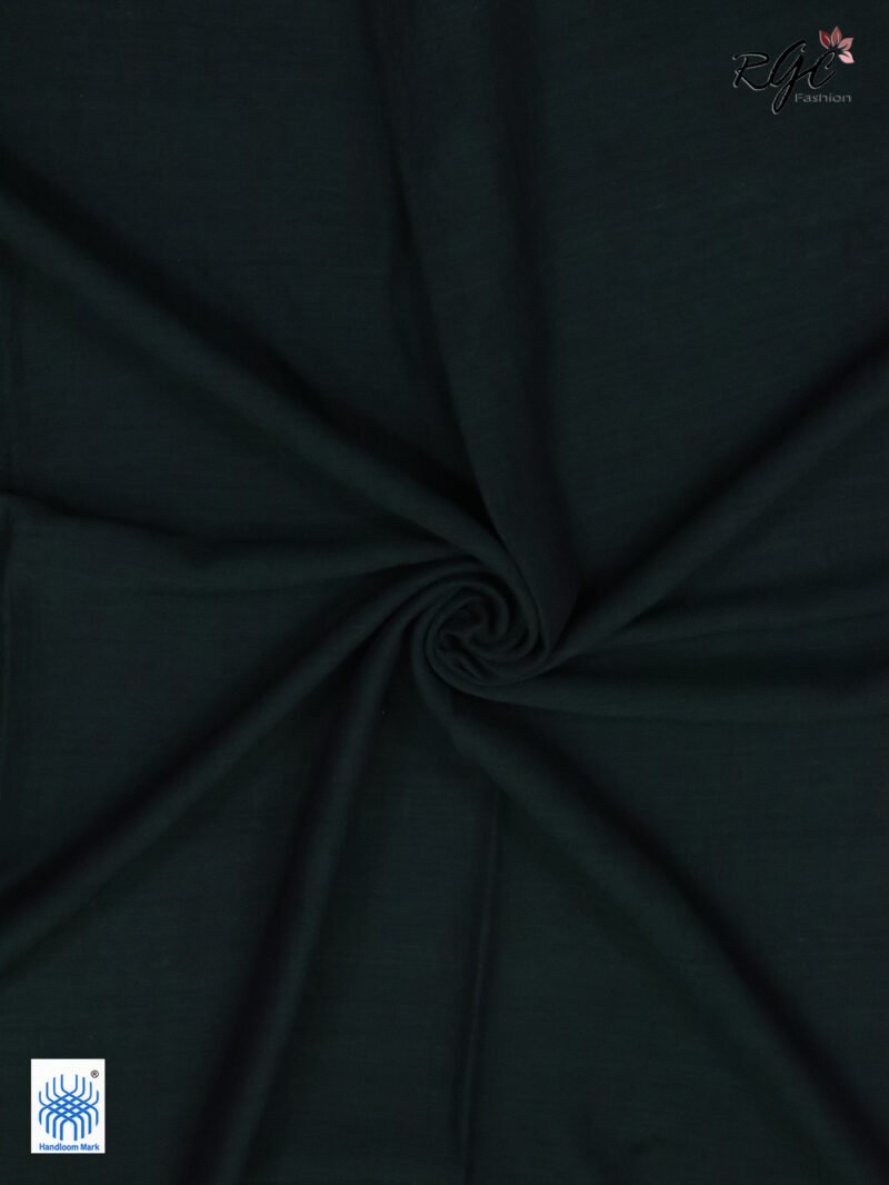 Blackish Bottle Green Pure Cotton Jamdani Saree - Image 5
