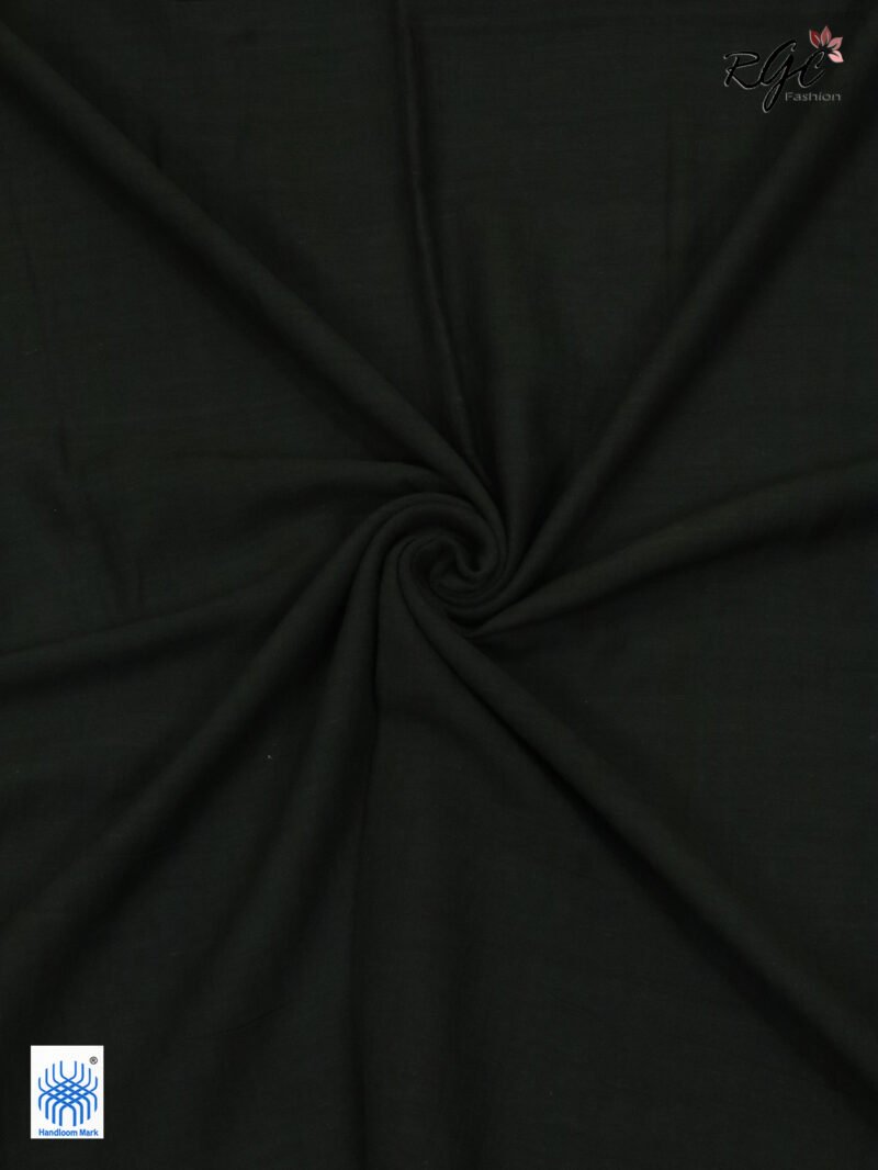 Yellow Black Pure Cotton Jamdani Saree - Image 5
