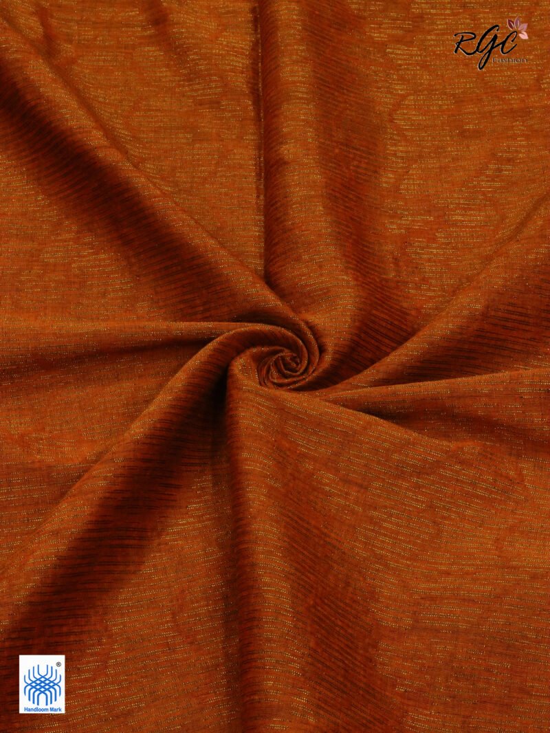 Forest Green Semi Mashru Silk Zari Allover Emboss Saree - Image 6