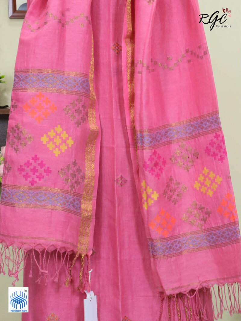 Pink Organic Linen 3 Piece Suit Set - Image 5