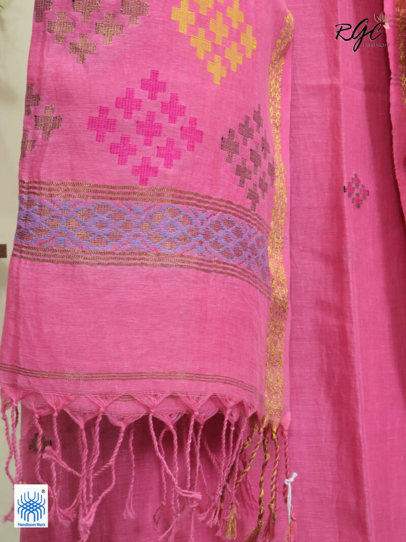 Pink Organic Linen 3 Piece Suit Set - Image 4