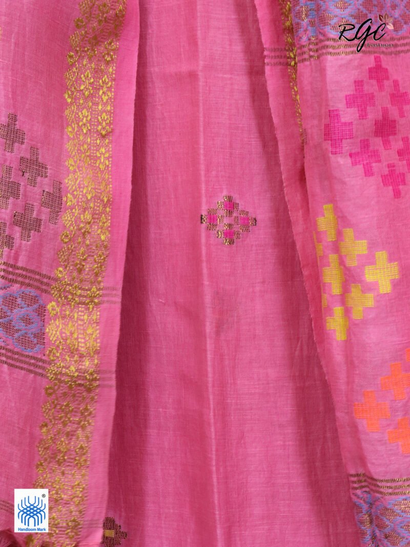 Pink Organic Linen 3 Piece Suit Set - Image 3