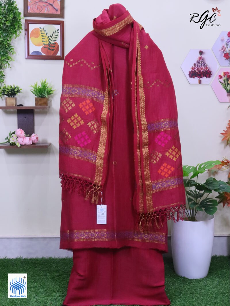 Beetroot Organic Linen 3 Piece Suit Set - Image 5