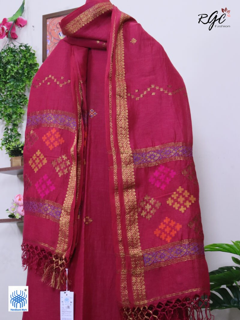 Beetroot Organic Linen 3 Piece Suit Set - Image 2