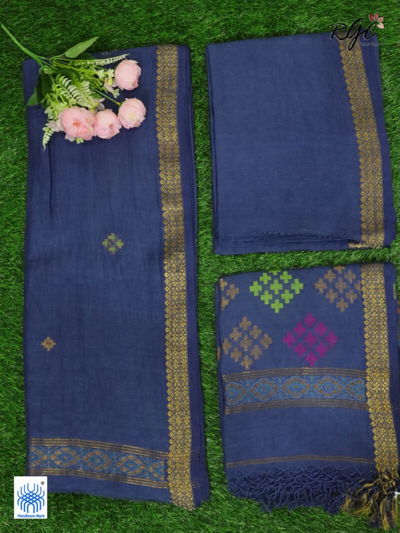 Aegean Blue Organic Linen 3 Piece Suit Set
