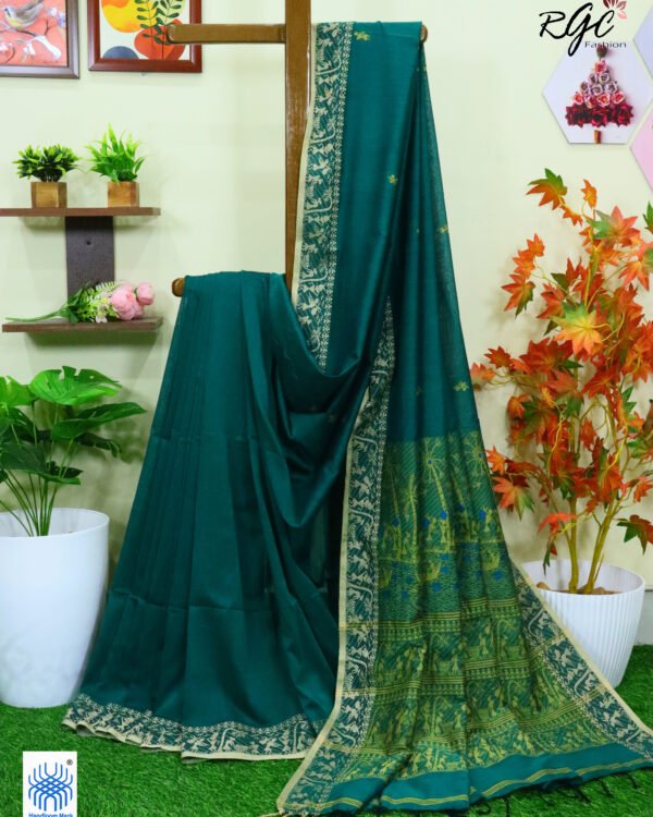 Ramagreen Worli Tribal Handloom Khadi Cotton Jamdani Saree
