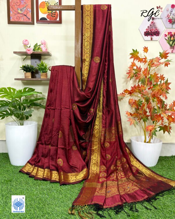 Valentine Red Bengal Handloom Katan Silk Benarasi Saree