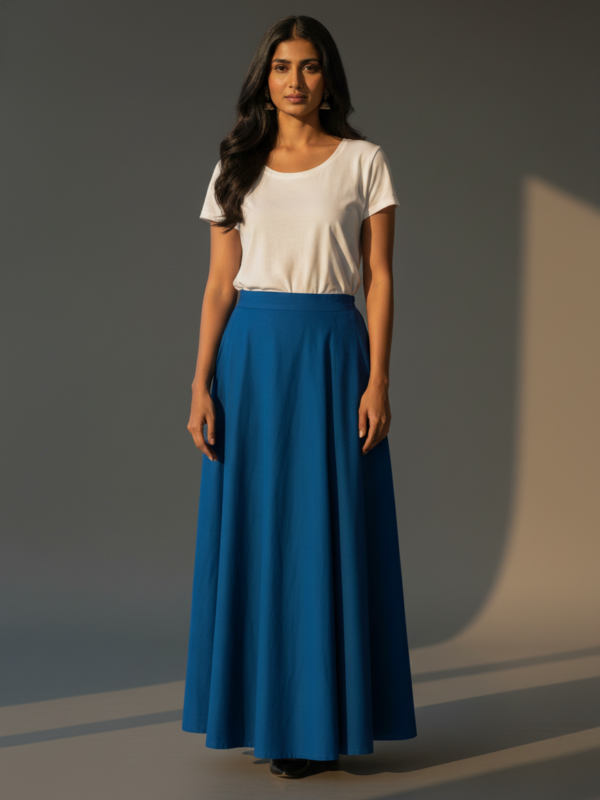 Regal Blue Cotton Adjustable Petticoat for Saree