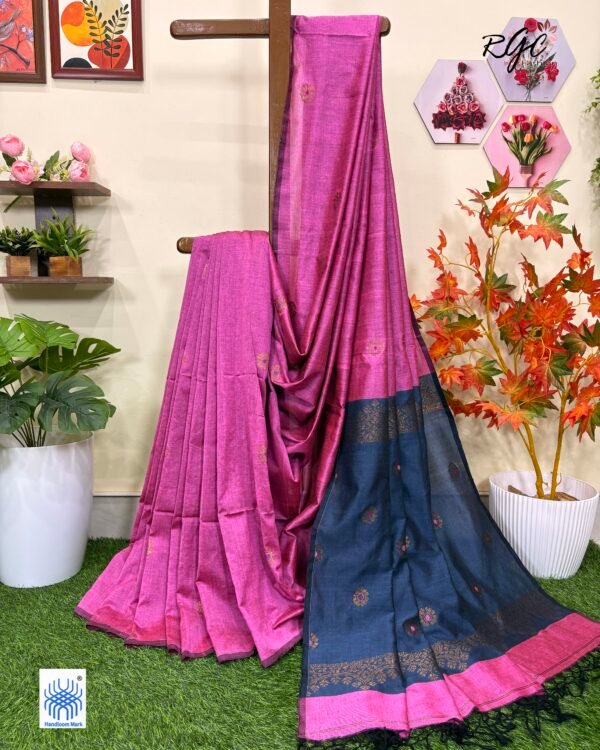 Pink Handloom Premium Acrylic Buti Jamdani Saree