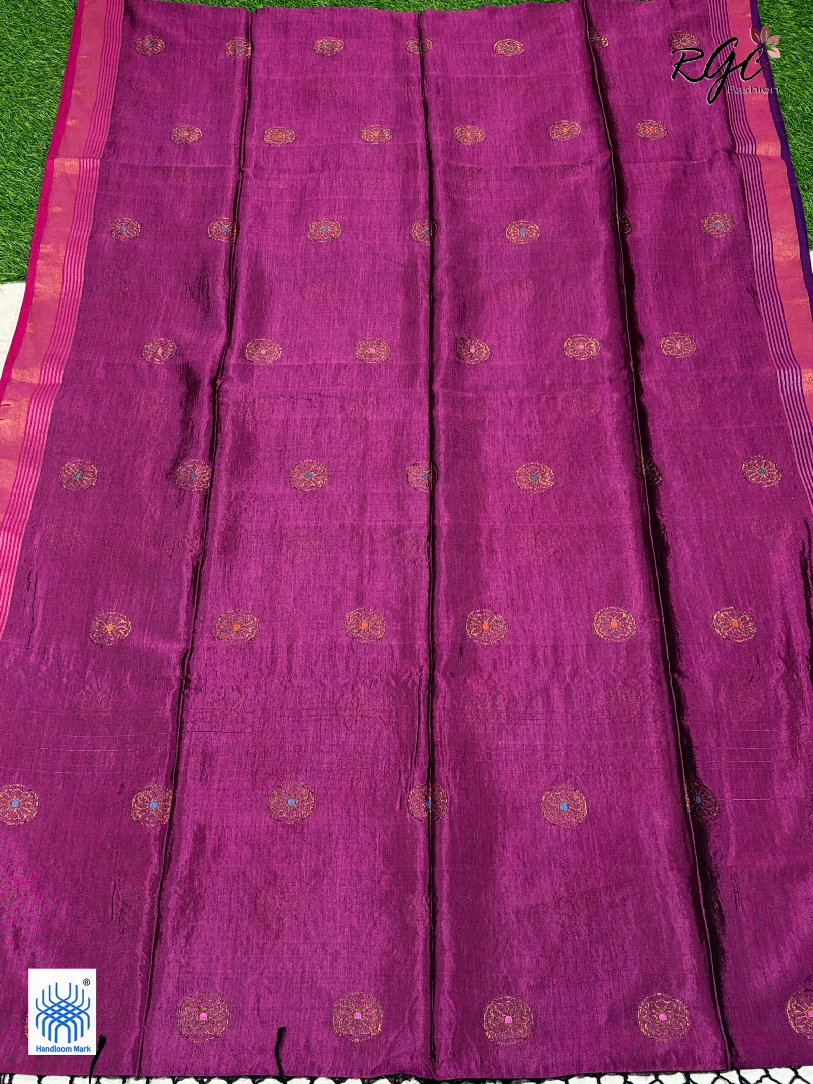 Beetroot Bengal Handloom Katan Silk Benarasi Saree - Image 10