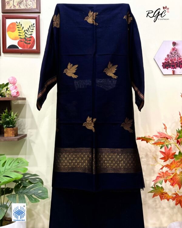 Blackish Blue Premuium Mulmul Cotton Coord Suit Set