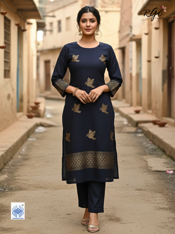 Blackish Blue Premuium Mulmul Cotton Coord Suit Set