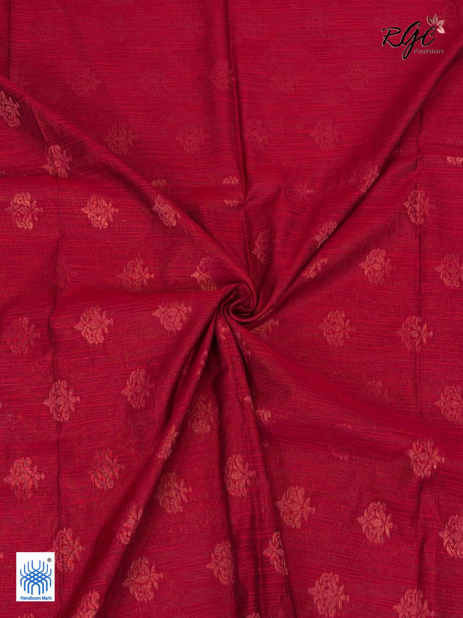 Dull Red Handloom Cotton Silk Benarasi Saree - Image 6