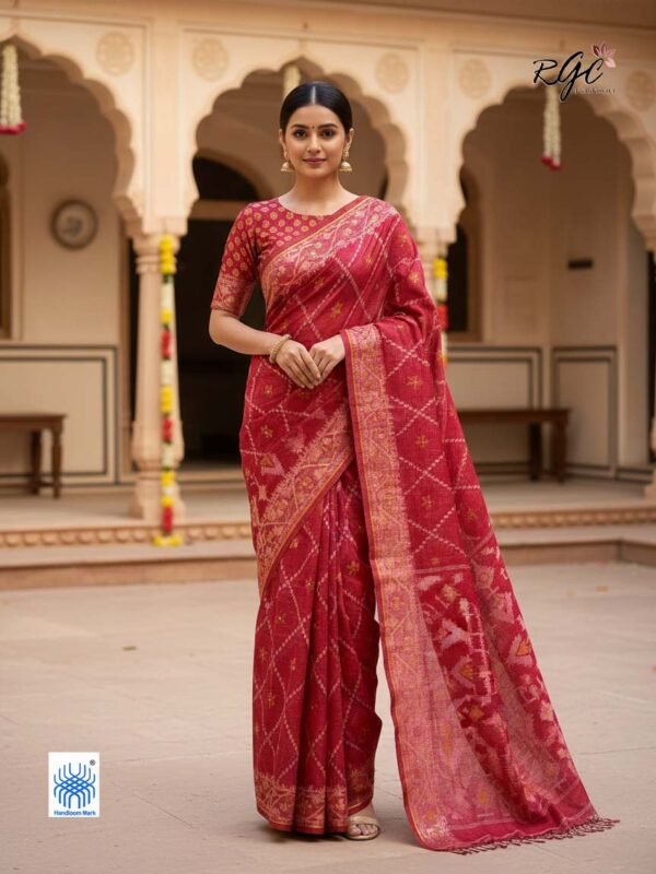 Rani Handloom Resham Matka Allover Jamdani saree