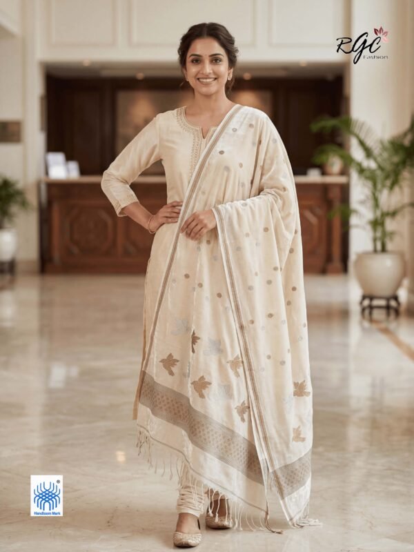 Antique Zari Premuium Mulmul Cotton Bird Jamdani Dupatta