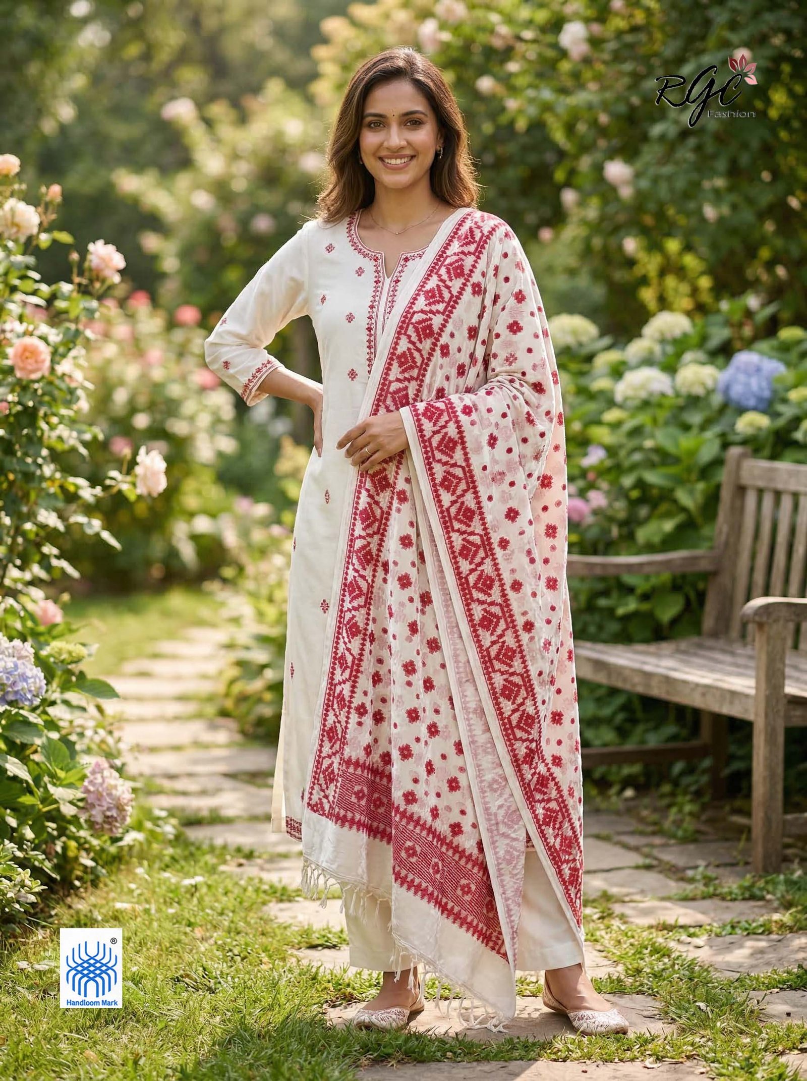 Maroon Work Premuium Mulmul Cotton Dhakai Jamdani Dupatta