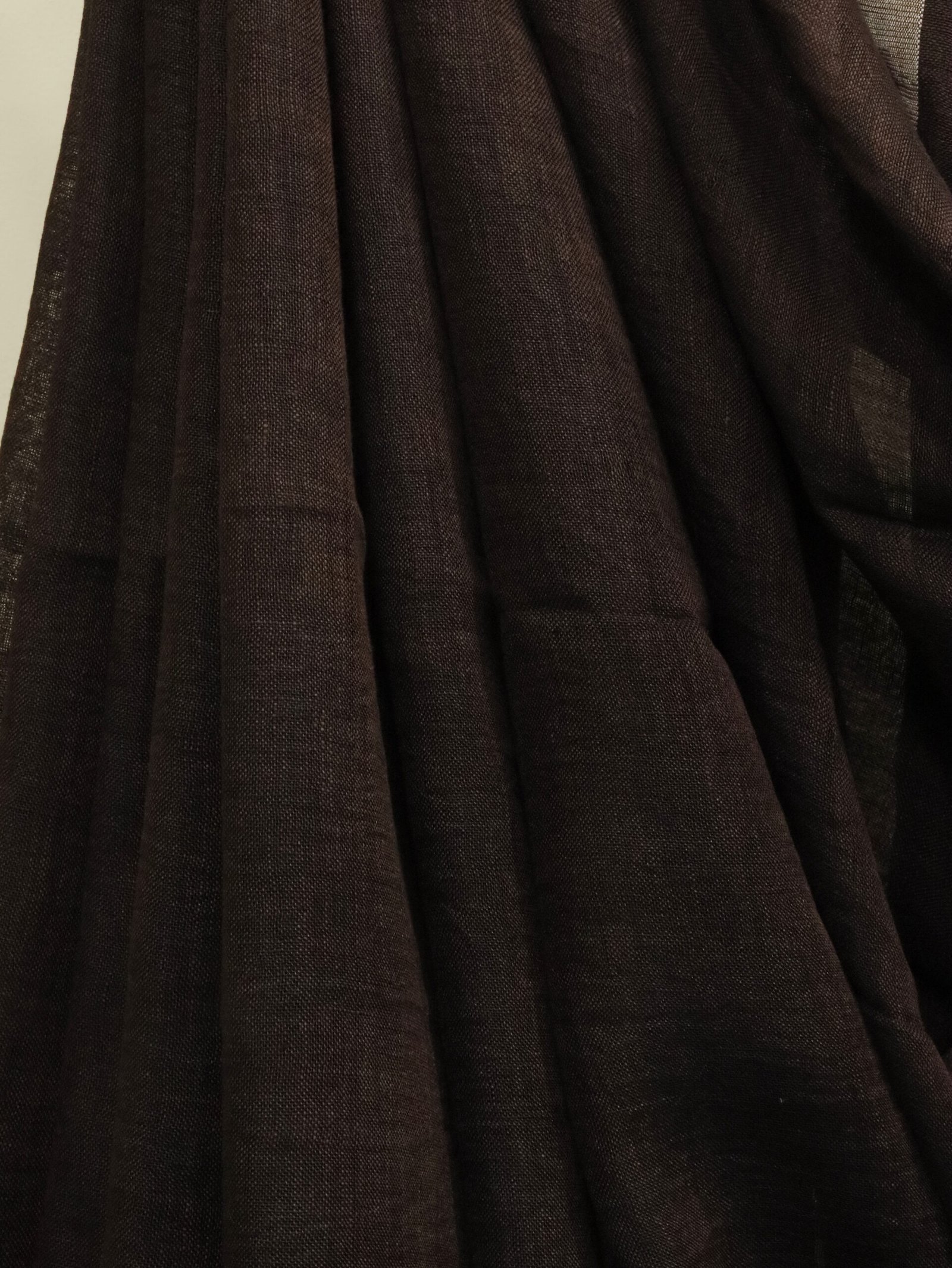 Brown Linen Palin Silver Zari Border Saree - Image 8