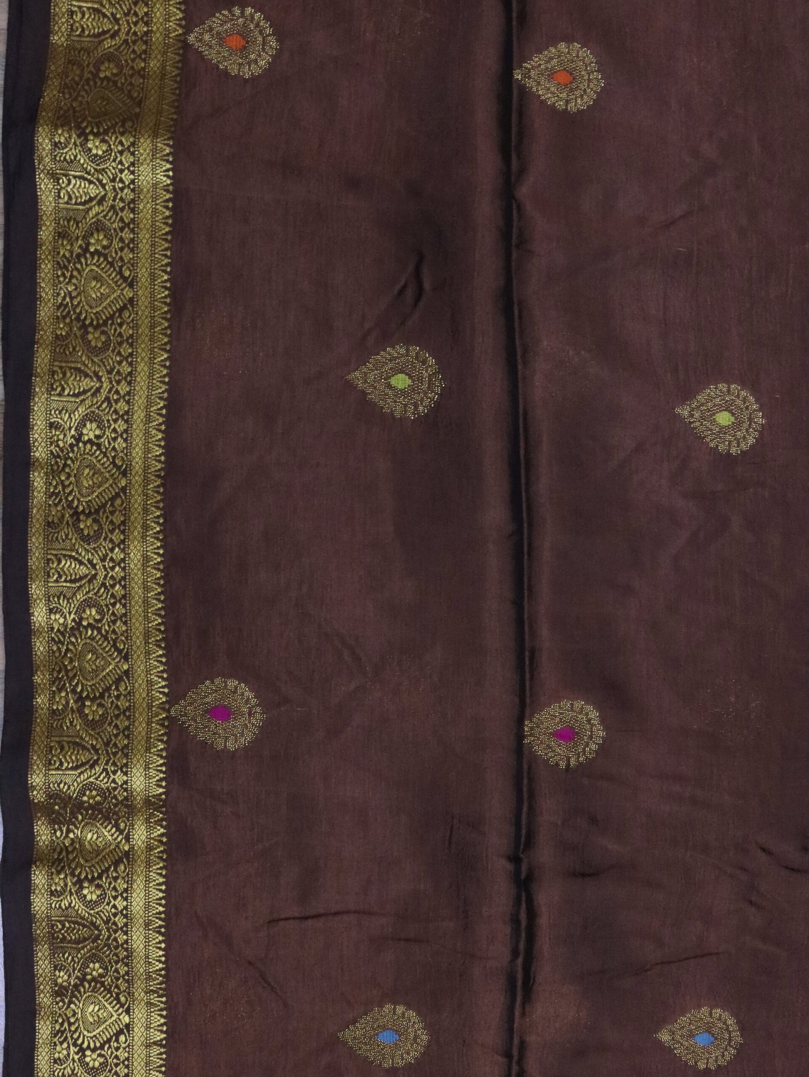 Brown Bengal Handloom Katan Silk Kanjivaram Saree - Image 5