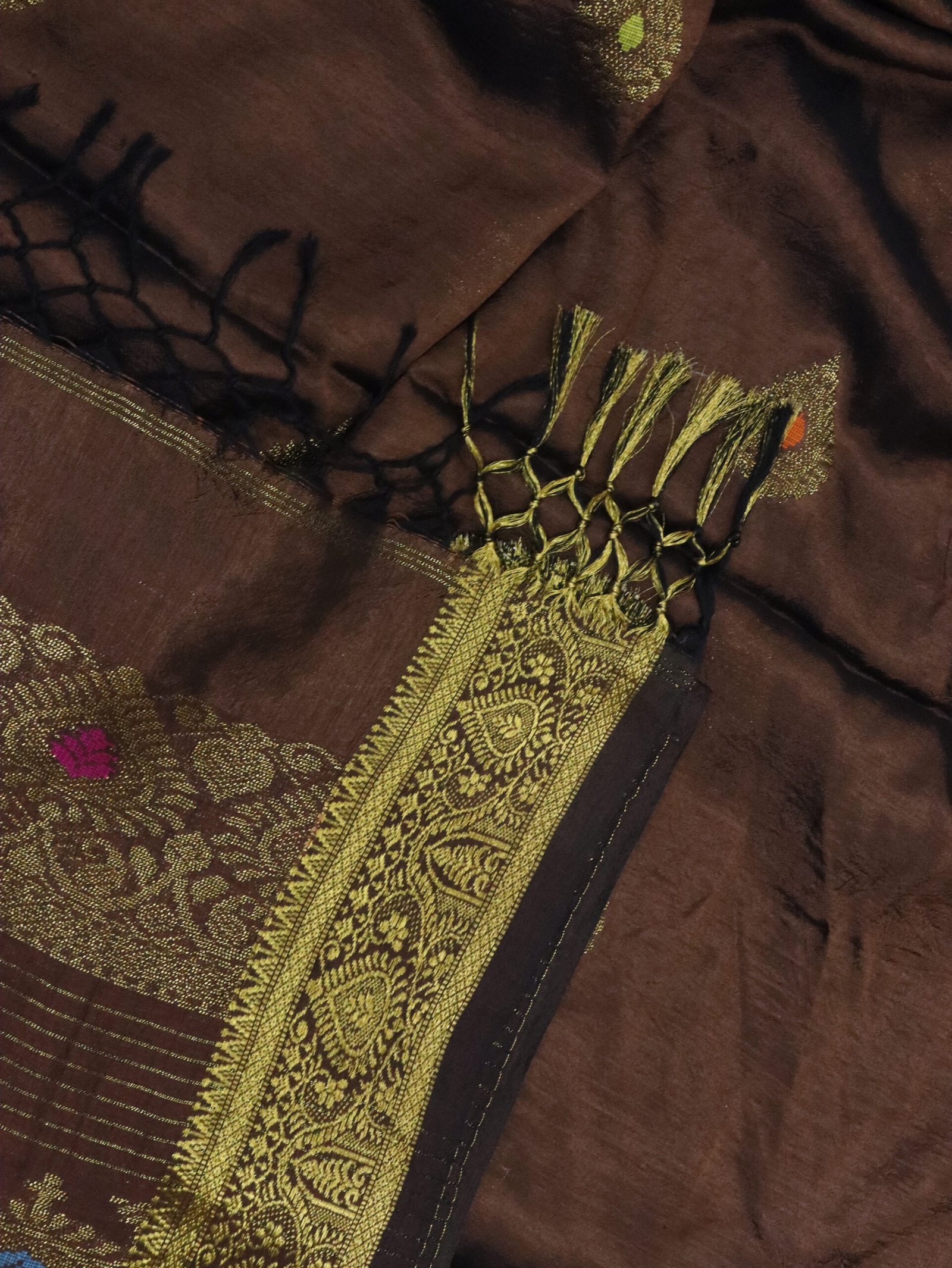 Brown Bengal Handloom Katan Silk Kanjivaram Saree - Image 8