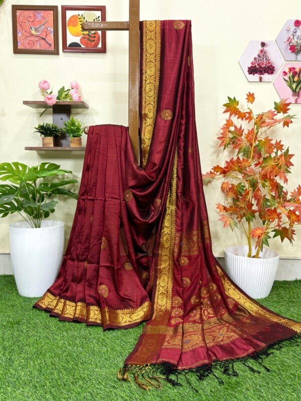 Valentine Red Katan Silk Jamdani Saree with Blouse Piece