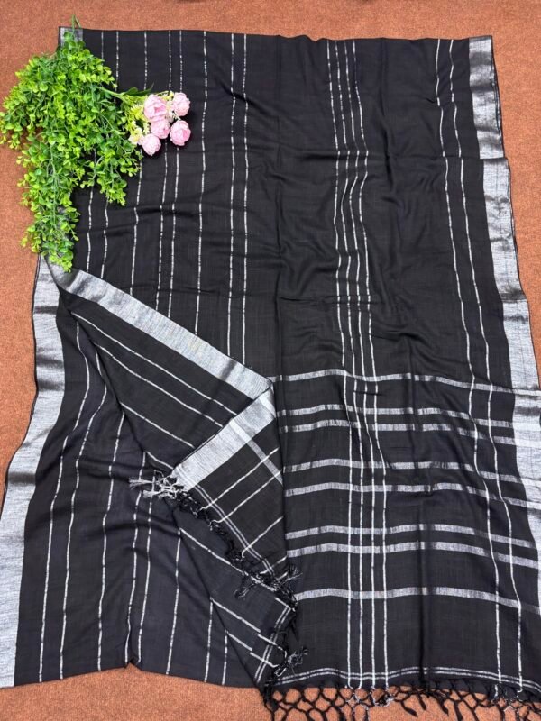 Multicolor Handloom Slab Khadi Zari Checks Saree with Blouse Piece