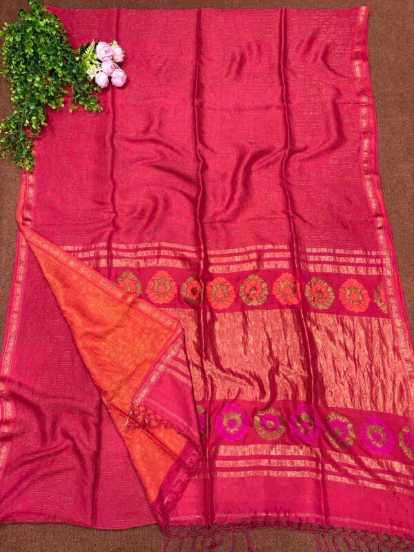 Red Katan Silk Soft Jamdani Saree with Blouse Piece